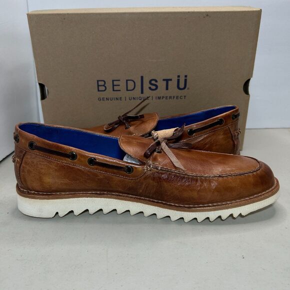 Bed Stu Albatross Leather Boat Slip On Loafer Tan Teak Rust F485002 Men 11 NWB main image 5